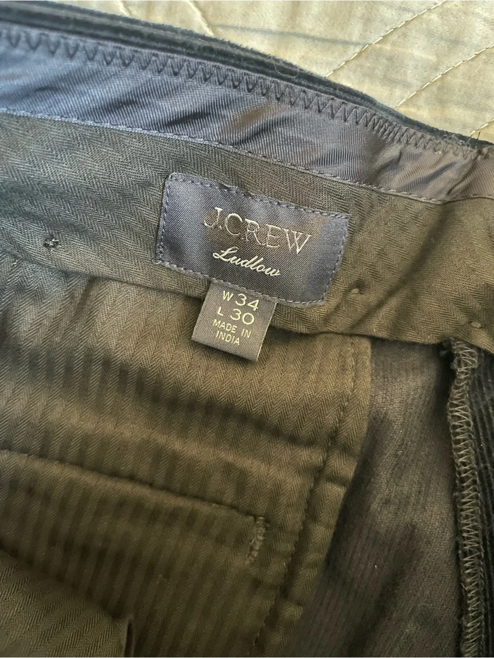 J. CREW Ludlow Slim-fit suit pant in Italian corduroy Navy Size 34 CL279